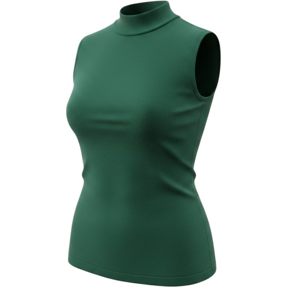 Jessica London Sweater Shell Women 22/24 Green Excellent Mock Neck Sleeveless
